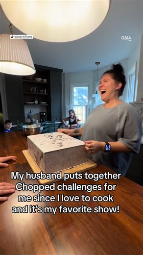 2.2M views · 48K reactions | Give this man the Husband of the Year award. 磊 For the past six years, Danielle’s husband Trent has been buying mystery ingredients and cheering her on as she races to complete a "Chopped"-inspired cooking challenge for friends and family. | Good Morning America | Facebook