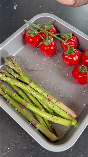 Airfryer Lachs-Traybake mit Spargel & Tomaten 🍅