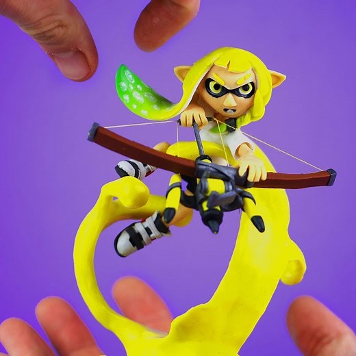 54K views · 998 reactions | … with the most amazing Splash effect you could possibly do with polymer clay. In this DIY Tutorial I show you step by step to create your own Splatoon 3 Fanart with clay on a wooden stand. | ClayClaim | Facebook