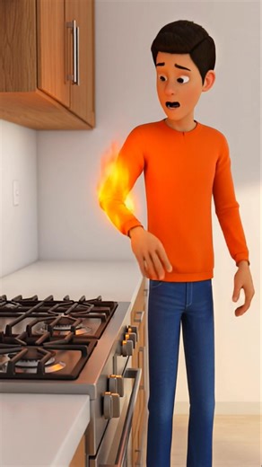 What To Do If Your Clothes Catch Fire 🔥 | Life-Saving Safety Tip | 3D Animation #shorts