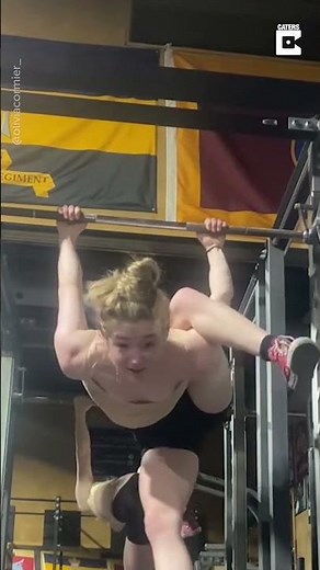 WOMAN GETS STUCK UPSIDE DOWN AT THE GYM