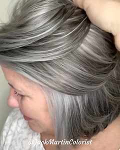 Amazing silver transformation from the #crafthaircolor master, @jackmartincolorist 🌪✨ @redken #hairbrained #hbloves • This beautiful client came to me from North Carolina with hair that had multi different light and dark brassy colors, she was seeking gray silver ashy color to blend and match her gray roots so she can stop coloring her hair every 3-4 weeks, total service was 10 hours and one session, I started the long process by cutting her hair to a shorter bob with layers, then I bleach the 