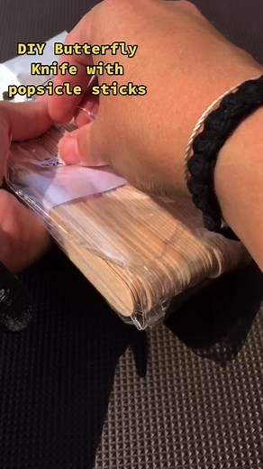 Butterfly Knife with popsicle sticks. Part 1 #asmr #fyp