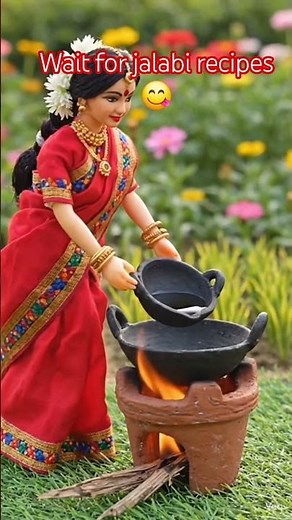 Barbie Doll Cooking Jalebi | Miniature Village Sweet Making | Full Step by Step#asmr#shorts