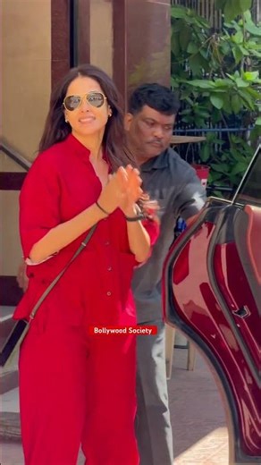 Lady in Red! Genelia D'Souza’s Stunning Bandra Appearance Sets Hearts Racing! #genelia #bollywood
