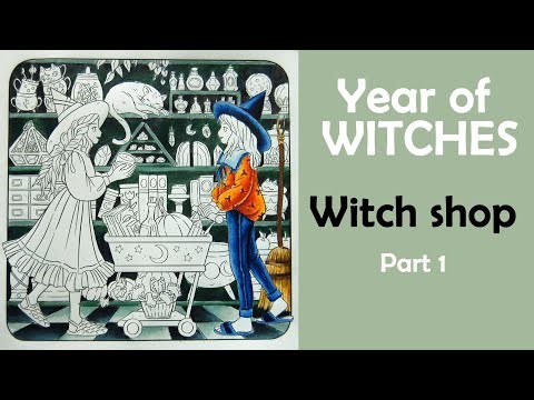 Witch shop. Part 1 #Coloring in 'Year of witches' by Uusikuuu #Prismacolor #adultcoloring