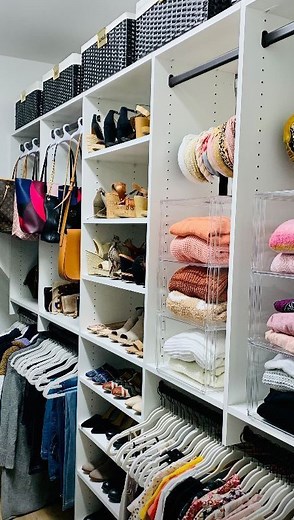 The Container Store on Instagram: "Sometimes, a few simple solutions can have a BIG impact on your space! 💙👠 @organizedmarie used a system of drawers, bins and hangers to give her client a #closetmakeover. #TheContainerStore #closetorganization #closetgoals #closets #dreamcloset #walkincloset #walkinwardrobe #closetorganizer #closetmakeover #organizedhome #organizationideas #clutterfree #beforeandafterhomeedition #organizingtips #professionalorganizer #organizationtips #declutteryourhome"