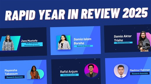 🎥 From big ideas to the quiet work behind the scenes, this video takes you inside RAPID’s year: the work we did, the things we do beyond research, the challenges we faced, and the people behind it. 🧠🔍📝👥 Our staff share their experiences from project work and what it feels like to be part of the RAPID team. 🗣️🏛️🌍 Also do not miss the ending as we reveal our “Staff Member of the Year 2025." 📊🤝✨🏆 #RAPID #TeamRapid #YearInReview #Bangladesh #fieldwork #PolicyDialogue #behindthescenes #Res