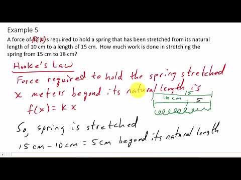 Calculus Work Required to Stretch a Spring - Hooke's Law