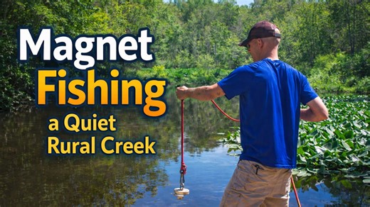Unexpected discoveries while magnet fishing a rural creek