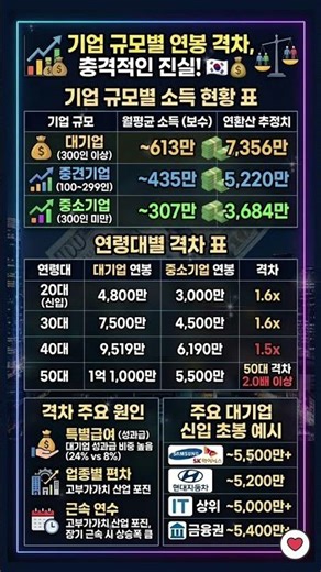 대기업 30대 vs 중소기업 40대 연봉, 충격적인 진실! 🤯