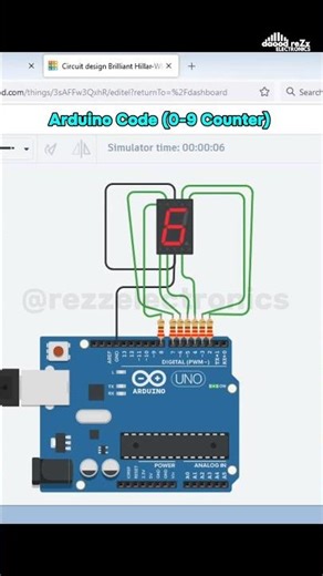make 7 segment counter #electronics #arduino #programming #ytshorts #usa #coding #project #tinkercad