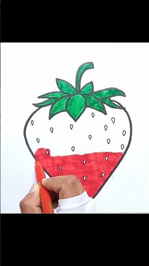 Easy strawberry drawing 🍓| how to draw strawberry step by step Easy Drawing and Coloring for Kids