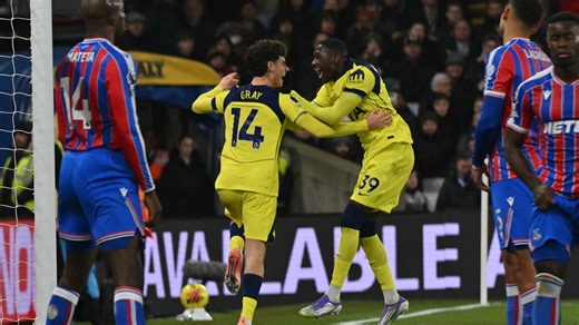 Crystal Palace 0-1 Tottenham Hotspur: Gray's first goal gives Frank a big boost