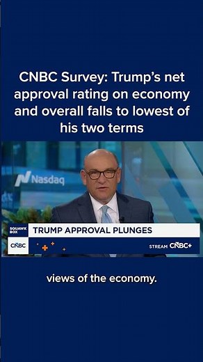 CNBC Survey: Trump's net approval rating on economy and overall falls to lowest of his two terms