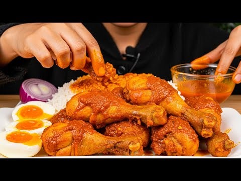 ASMR Eating Chicken Drumsticks Curry & Rice Juicy Drumsticks Mukbang #eating 