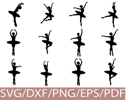 Ballet Dancer SVG Silhouette Bundle, Ballerina Dance Clipart Set - Etsy