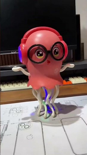 Dancing Squid Octopus Toy 🐙 | Crawling Jellyfish Baby Toy with LED Lights & Music