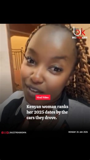 Kenyan creator’s cheeky 2025 dating wrap-up goes viral as she ranks every date by the car they pulled up in. Follow Buzztrend Kenya | Buzztrend Kenya