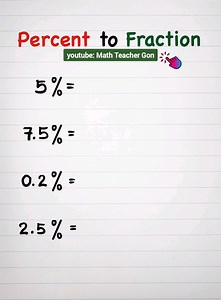 381K views · 10K reactions | Percentage to Fraction (Step by Step Process) ❤️ #math #fractions #TeacherGon #MathTricks | Ako si Teacher Gon | Facebook