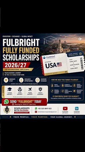 🇺🇸 Fulbright Fully Funded Scholarships 2026/27! 🎓✨
