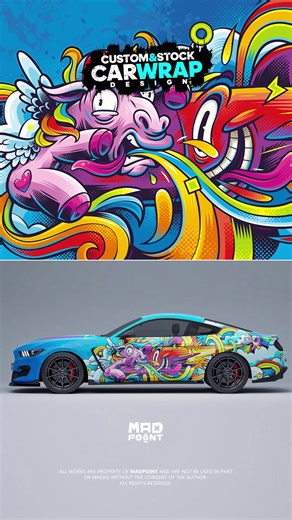 Custom Car Wrap Design: Unicorn Strike Style