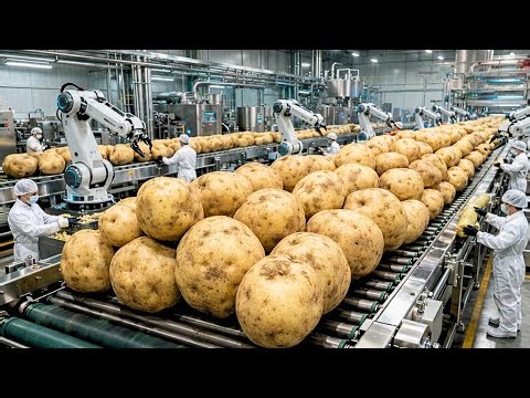 Inside a Modern Potato Chip Factory How Raw Potatoes into Crispy Chips.(Full Process)