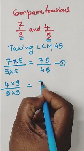 Which fraction is bigger? 🤔 (7/9 vs 4/5) #shorts