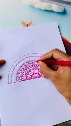 Half Mandala Art @NikkiSphere01 #art #drawing #mandalaart #satisfying #shorts #viral #trending