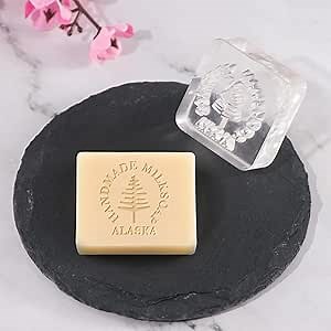 Custom Soap Stamp - Personalized Acrylic Soap Stamp for Homemade Soap Pottery Clay, Create Unique Design, DIY Soap Imprint Signature Stamp, Customized Gifts for Crafters, Soap Making Supplies
