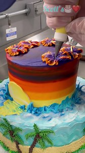 603K views · 10K reactions | Beach themed 2 tier. Background music by Douglas Aldridge I woke up early this morning and decided to finish editing this one while watching Douglas’ recent live show- please pardon my horrible singing-I couldn’t help myself❤️. Enjoy. Scott’s❤️ https://venmo.com/code?user_id=3093011269419008349&created=1662374276.447249&printed=1 | Scott’s Cake Love | Facebook