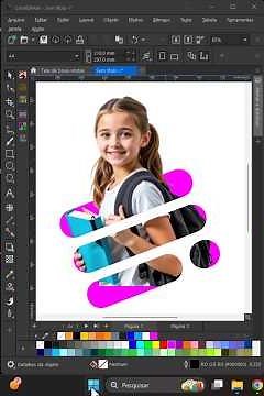 Power Clip image in geometric shapes in CorelDRAW.