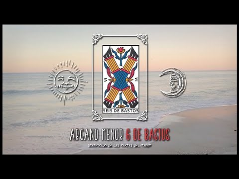 🟩 6 de Bastos Tarot de Marsella | ¿Que significa el Seis de Bastos? Aprender cartas