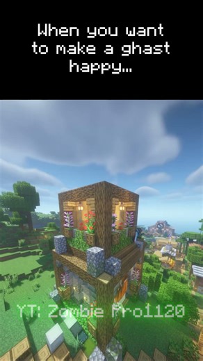 How to Build a HAPPY GHAST TOWER in Minecraft Hardcore!