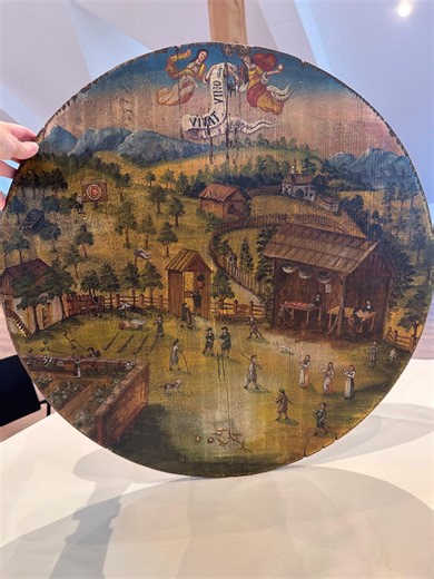 Vintage Oil Painting on Wine Barrel Lid - Etsy