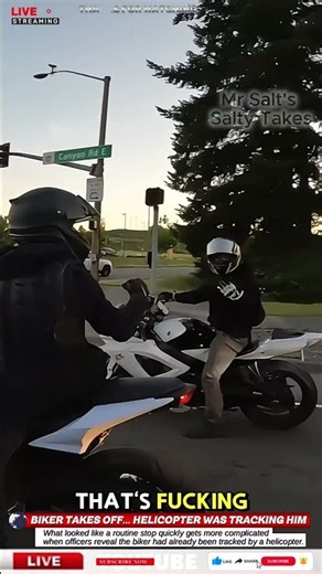 Biker Dares to Run from the Cops #biker #motorcycle #cops #police #pkl #shorts #viral