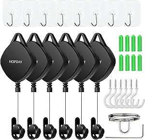 VR Cable Management, 6 Packs QIYO Retractable Ceiling Pulley System VR Accessories for Oculus Quest, Rift S, PS VR, Vive Pro, HTC Vive, Valve Index, Microsoft MR, Playstation VR Link Cable
