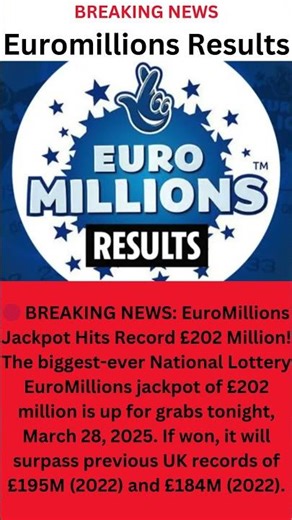 EuroMillions Results Today | Winning Numbers & Jackpot Breakdown | Latest Lottery Updates