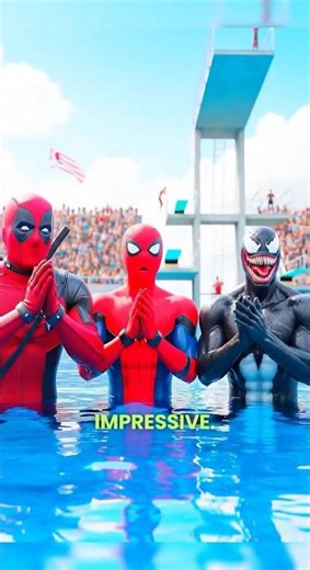 Can Supergirl Win the Pool Jump Challenge! #shorts