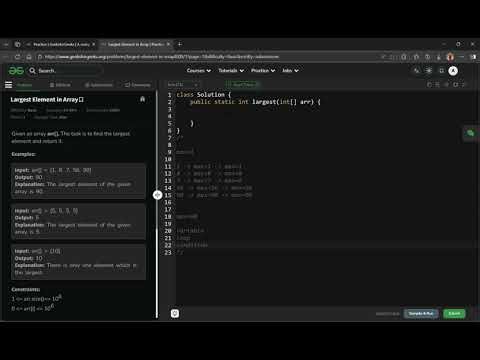 Largest Element in Array - Basic - GeeksforGeeks