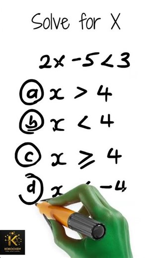 two x minus five is less than three | KokoChem Education