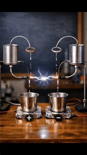 No Battery, No Magnet - Just Water | Electrostatic Generator#shorts #electricity #shortsfeed