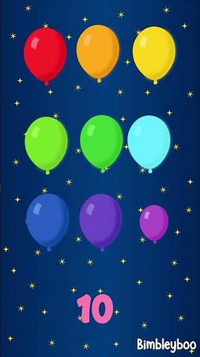 Balloon Number Song 🎈 Learn Numbers 1 to 10 | Fun Counting Song for Kids | Bimbleyboo #shorts