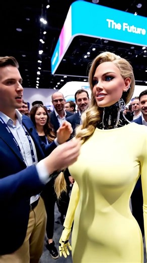 They Touched the Robot's Face and Couldn't Believe It #humanoid #technology #viral