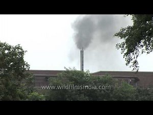 A factory spewing pollution into the air - Faridabad