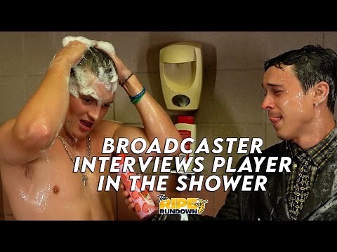 Broadcaster Interviews Player in the Shower After Game
