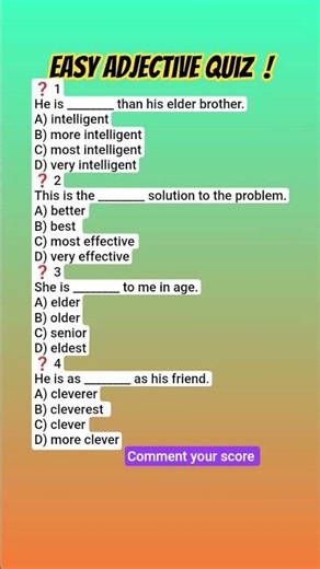 No need to be a grammar expert to solve this adjective challenge 💪