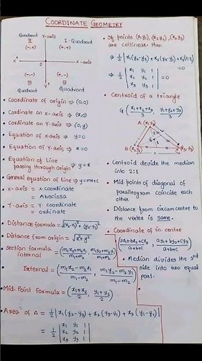 coordinate geometry formulas