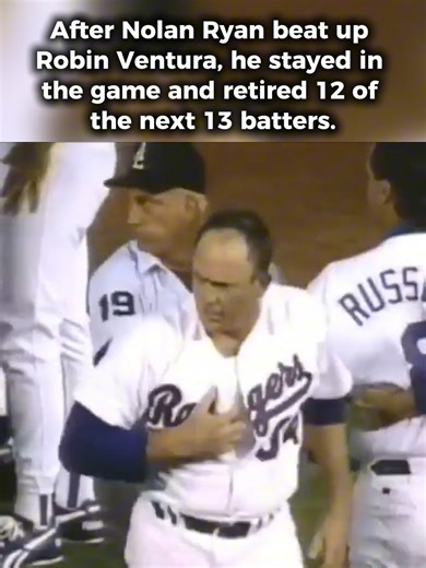 Baseball lore is full of legendary moments, but few are as iconic as Nolan Ryan vs. Robin Ventura. After the brawl, The Ryan Express, at 46 years old, composed himself and absolutely DOMINATED, retiring 12 of the next 13 batters. Talk about legendary toughness and focus! #NolanRyan #Baseball #MLB #TexasRangers | Feelings Baseball