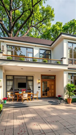 Modern 2-Story Pointed Roof Home | Sleek, Stylish & Beautiful #modelbuilding #architecture
